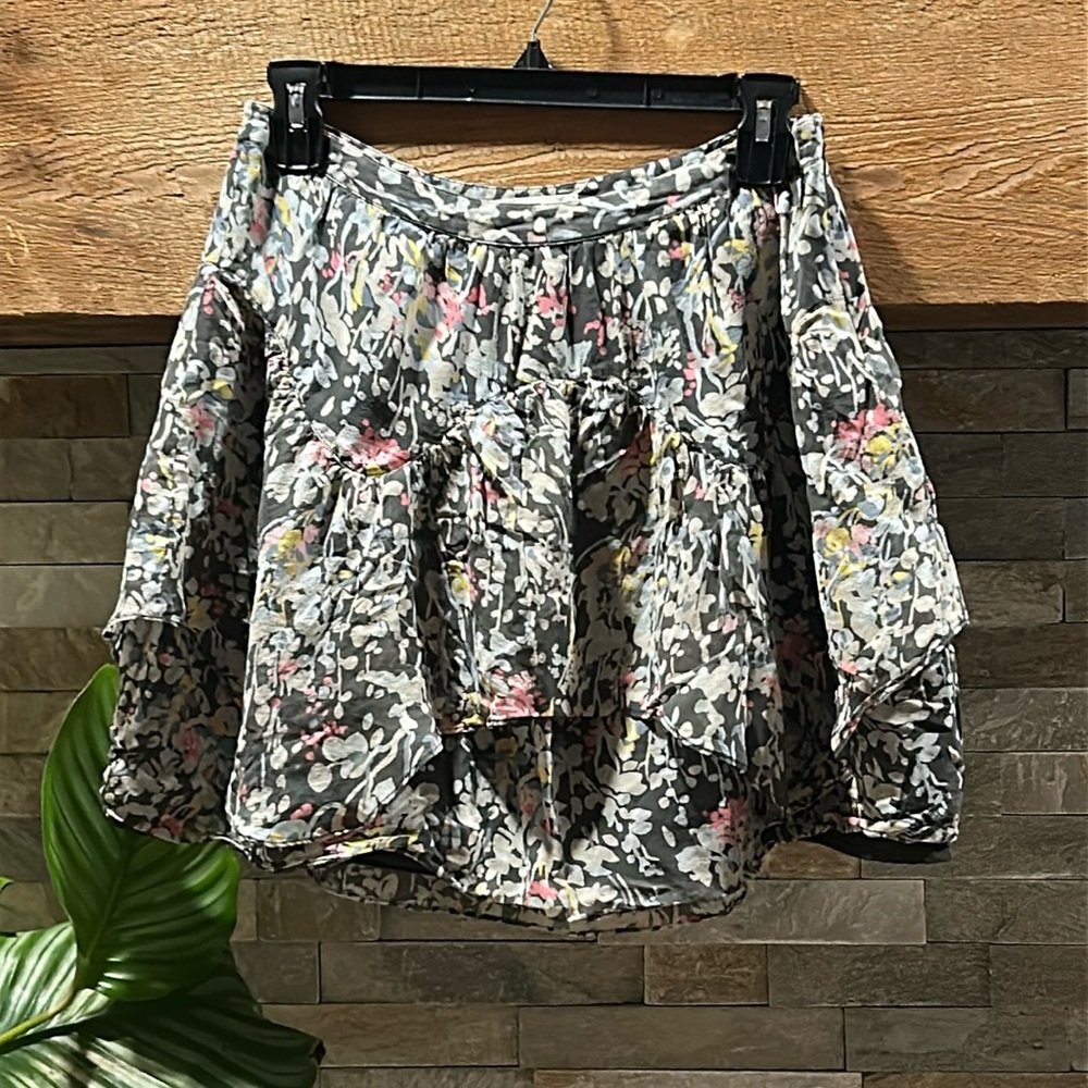 ELIOT 100% Silk Floral Mini Skirt 6